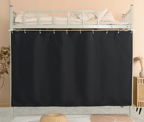 Heavy-Duty Blackout Bottom Bunk Bed Curtains Privacy Canopy Twin Size for Home Dorm, 1 Panel, Black...