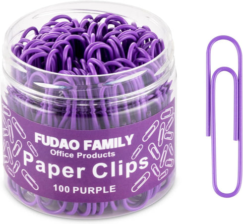 Jumbo Paper Clips, 2 Inch Large Paper Clip, 100 pcs Paperclips (Jumbo, Purple)...