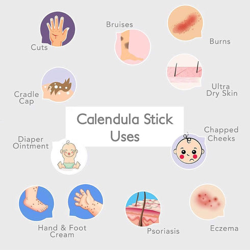 Calendula Skin Stick Organic Lotion Sticks Moisturizing Balm Ointment Salve Multipurpose Hand Cream Body Bar, 0.5 oz., Island Coconut (2 Tube Set)...