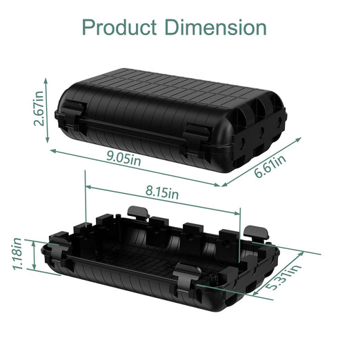 Outdoor Extension Cord Box, Large Waterproof Electrical Cord Box Plug Protector Cable Connection Safety Cover IP54 Water-Resistant for Power Strip...