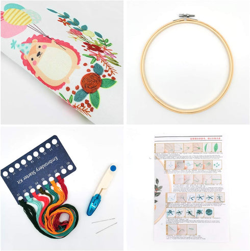 Maydear Stamped Embroidery Kit for Beginners Pattern, Cross Stitch Kits for Adults, Embroidery Starter Kit Embroidery Hoop, Color Threads and Embr...