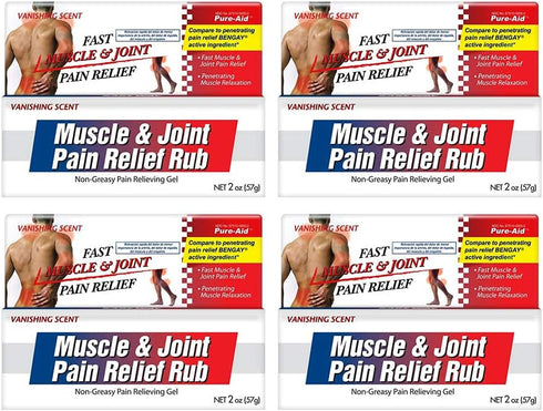 Muscle & Joint Pain Relief Rub, Fast Relief from Minor Arthritis, Backache, Muscle & Joint Pain Non-Greasy Cream, 2oz (4pk)...