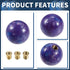 Round Ball Shift Knob, 5.4cm Universal for Automatic and Manual Vehicle Gear Shifter Knob with 3 Adapter Acrylic Purple, 1 Set...