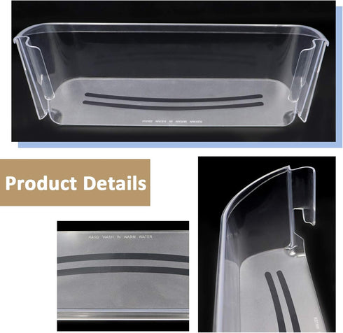 240323002 Refrigerator Door Bin Shelf Compatible with Frigidaire or Electrolux, Bottom 2 Shelves on Refrigerator Side, Single Unit, Clear, Replace...