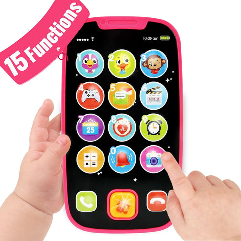 BABYFUNY Toys for 1 Year Old Girl Gifts, 15 Functions 1 Year Old Girl Toys for 1 + Year Old Girl, Baby Kids Toy Phone Baby Toys 12-18 Months 1 Yea...
