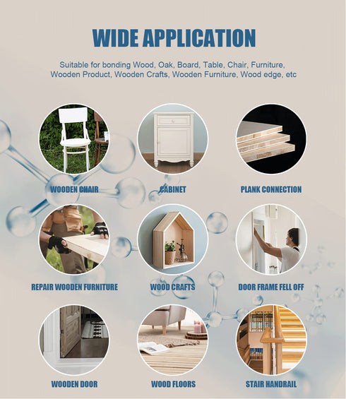 Wood Glue, Wood Adhesive, Instantly Strong Adhesive for bonding Wood, Instant Super Glue for Wood, Oak, Wooden Furniture, Wooden Product, Wooden C...