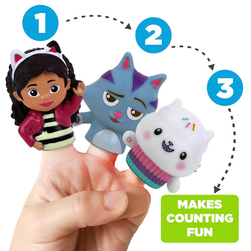 NBC Universal Gabby's Dollhouse Bath Finger Puppets, 10 Pc - Party Favors, Educational, Bath Toys, Story Time, Beach Toys, Playtime, Stocking Stuf...
