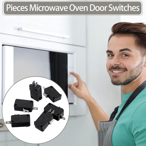 Weewooday 6 Pcs Microwave Oven Door Switch Replacement Part W10269458 W10727360 W10269460 Szm-v16-fc-61 Szm-v16-fc-62 Szm-v16-fc-63, Compatible wi...