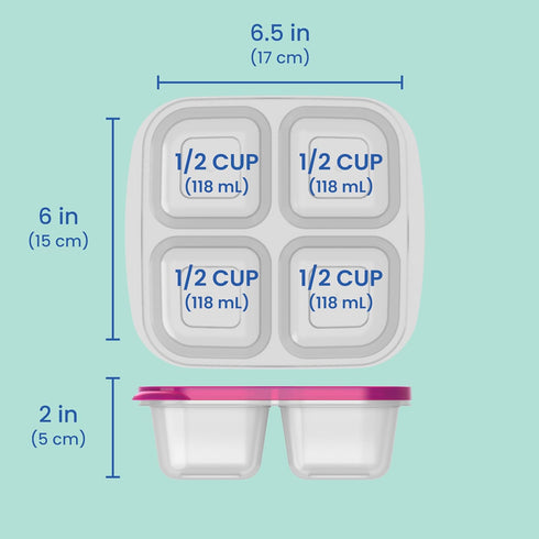 Bentgo Easyboxes 4-Compartment Snack Containers - 8-Piece Set with 4 Trays & 4 Custom-Fit Lids to Seal in Freshness - Reusable Food Storage & Meal...