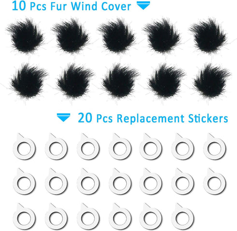 YOUSHARES Camera Mic Windscreen, 10 PCS Fur Wind Muff Wind Cover for Sony RX1 RX10 RX100 Digital Compact Cameras Built-in Microphone Outdoor Wind ...