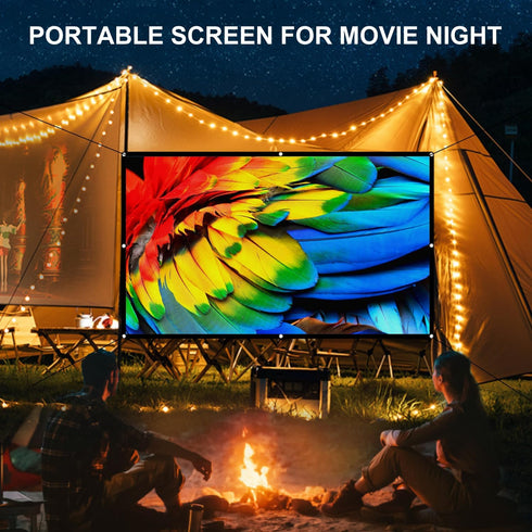 Projection Screen,100 in Anti-Crease 16:9 Foldable Portable Movie Night Projector Screen,Washable 4K Ultra HD Projector Sheet Screen for Home Thea...