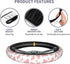 Pink Cow Print Steering Wheel Cover for Women Men with 2 Pcs Car Coasters, Universal 14.5-15 Inch Rainbow Steering Wheel Covers Non-Slip Car Acces...