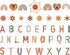 Tenare 133 Pcs Boho Bulletin Board Letters Back to School Rainbow Alphabet Cutouts Set 110 Uppercase Poster Board Letters 23 Symbols ABC Letters f...
