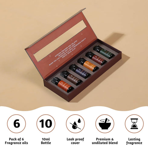 Folkulture Essential Oils for Diffuser for Home, Set of 6 Essential Oils Set, Essential Oils for Candle Making, Summer Essential Oils for Soap Mak...