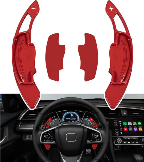 Red Sports Aluminum Steering Wheel Paddle Shifter Extension Cover trim interior Accessories for Honda Accord Civic Insight CR-V...