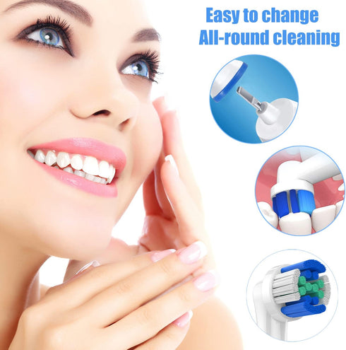 Toothbrush Heads, Electric Toothbrush Replacement Toothbrush Heads Compatible with Oral B Braun 7000/Pro 1000/9600/ 5000/3000/8000 (4 Pack)...