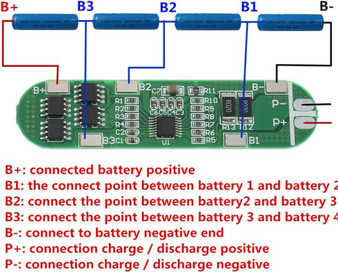 2PCS 4S 14.4V 14.8V 16.8V 5A 18650 Charger PCB BMS Protection Board for Li-ion Lithium Battery Cell...