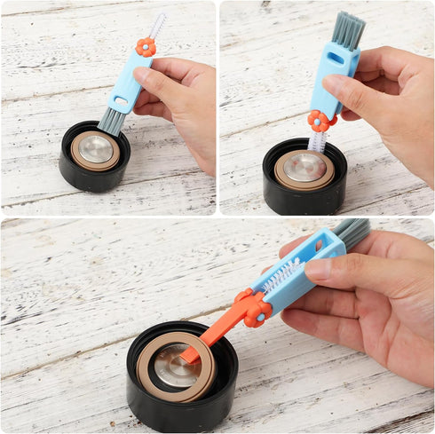 3pcs 3-in-1 Cup Lid Brush, Multifunctional 3-in-1 Bottle Lid Gap Brush Bottle Crevice Brush for Home Kitchen Tools (Mixed Colors)...