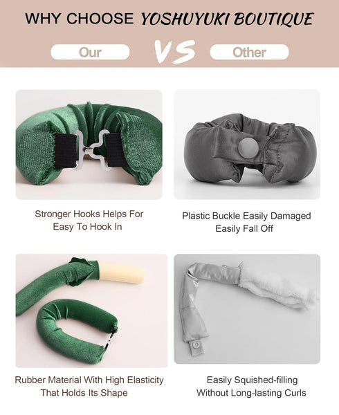 Velvet Heatless Curling Set No Heat Hair Curlers Overnight Curls Blowout Rods Soft Large Hair Rollers to Sleep for Long Hair Heatless Curling Rod ...