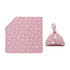 Miracle Baby Swaddle Blanket and Hat Set Newborn Swaddle Wrap Soft Stretchy Receiving Blanket for Baby Boys Girls, Large 47 x 47 inches (Pink)...