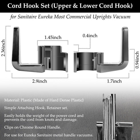 2-Pack 53574A-5 Cord Hook for Sanitaire&Eureka Upright Vacuum Cleaner SC678 SC679 SC684 SC689 SC886 SC899 OR100 OR101 OR102 Replaces Parts 53574-1...