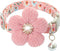 Small Dog Collar with Flower, Puppy Collar for Girl Dog Collars for Small Dogs Cute Dog Collar with Bell, Adjustable Length (Pink)...