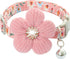 Small Dog Collar with Flower, Puppy Collar for Girl Dog Collars for Small Dogs Cute Dog Collar with Bell, Adjustable Length (Pink)...