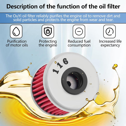 Motorcycle Air Filter & Oil Filter Replacement for Honda CRF250R 2004-2009 CRF250X 2004-2013 CRF450R 2002-2008 CRF450X 2005-2013 17213-KRN-850...
