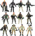 Liberty Imports 12 Pack: US Military Toy Soldiers Playset Army Men Action Figures with Realistic Weapons Gear Combat Accessories for Kids Pretend ...