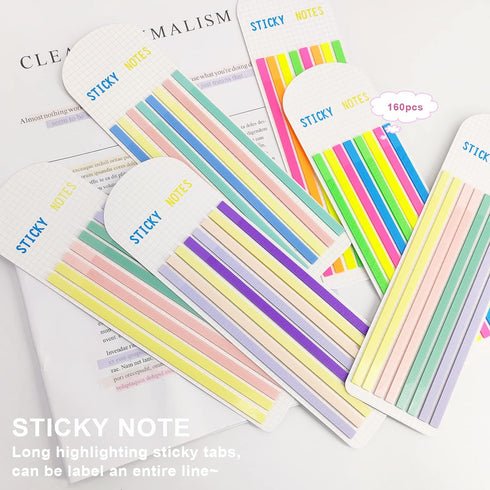 Sticky Long Tabs 6 Sheet Highlighter Tape 960 Pcs Translucent Sticky Notes Tabs for Annotating Books Bible Study Supplies...