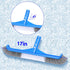 Pool Brush, 16.5" Pool Brushes for Pool Wall Cleaning, Premium Nylon Bristles Pool Brush Head with Easy Clip, Curved Ends High-Efficiency Pool Scr...