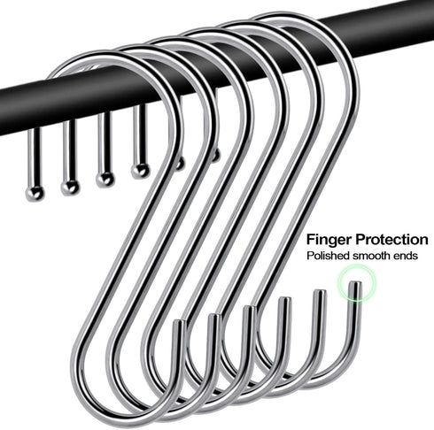 24 Pack S Hooks for Hanging, 3.5 inch Metal S Shaped Hook Heavy Duty Hanging Hooks for Pot Rack, Pans Plant, Towels, Jeans, Closet, Clothes, Hats,...