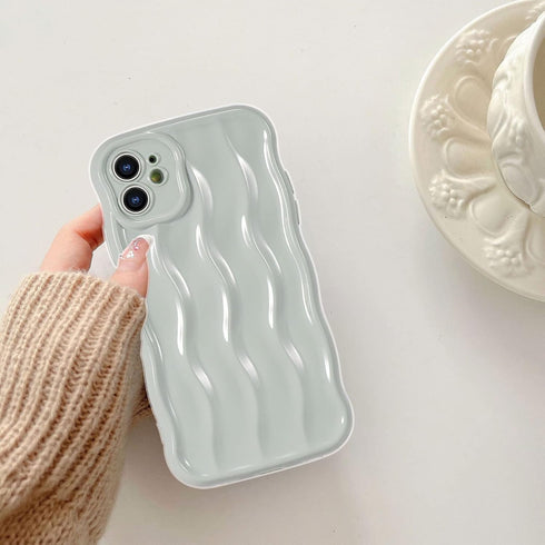 Water Ripple Curly Wave Frame for iPhone 11 Case,Soft Slim Silicone Water Ripple Pattern iPhone 11 Phone Case, Gray...