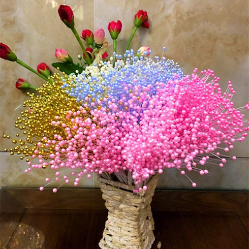 XINHUIDALSQ 100Pcs Pearl Bouquet Party Decoration Pearl String Beaded Garland – 4mm Beads Garlands for Christmas Decoration Wedding Party Decorati...