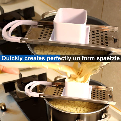 Stainless Steel Spaetzle Maker Spaetzle Noodle Dumpling Maker with Safety Pusher...