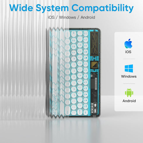 OMOTON Bluetooth Keyboard for iPad, Wireless Keyboard for PC Tablet Phone Computer, Rechargeable Multi-Device Keyboard, Compatible with iOS Androi...