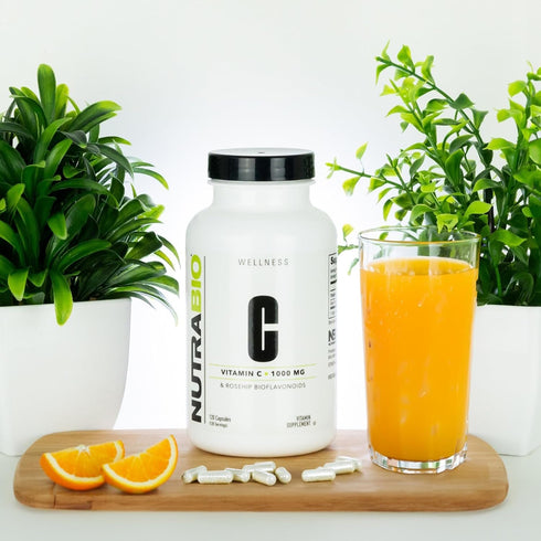 NutraBio Vitamin C with Rose Hips - Supports Healthy Bones, Teeth and Gums, Immune Function - No Fillers or Excipients - (120 Capsules, 1000mg of ...
