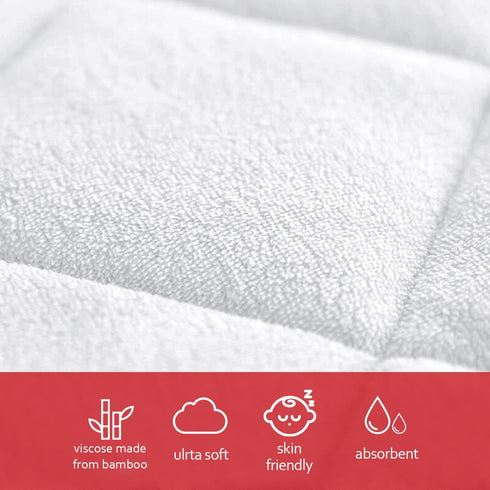 Diaper Changing Pad Liner Non-Slip, Waterproof Terry Mat, Quilted Absorbent Bassinet Liners Washable, 3 Pack 13"x 26" Reusable Portable Changing T...