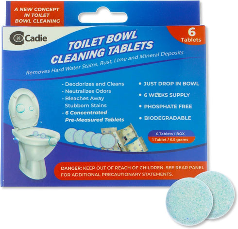 Toilet Bowl Cleaning Tablets - Automatic Drop-in Bleach 24 Blocks that Cleanse Bathroom at Home & Commercial | Removes Stubborn Stains, Rust, Lime...