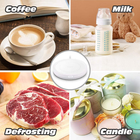 BESTINNKITS White Smart Coffee Auto On/Off Gravity-Induction Mug Office Desk Use, Candle Wax Cup Warmer Heating Plate (Up to 131F/55C), Middle…...