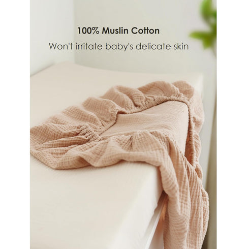 Changing Pad Cover for Neutral Baby Muslin Soft Cotton Diaper Changing Table Pad Cover Changing Pad Sheets for Girls and Boys - 2 Pack(Clay & Ivor...