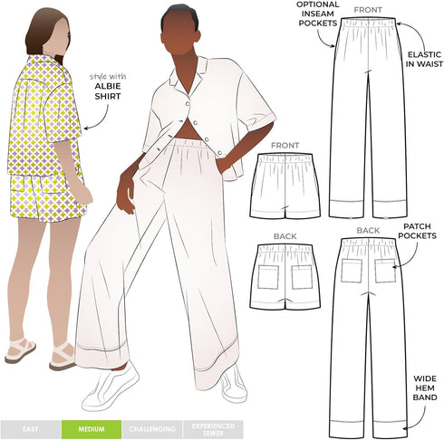 Style Arc Sewing Pattern - Albie Woven Pant and Short (Sizes 10-22)...