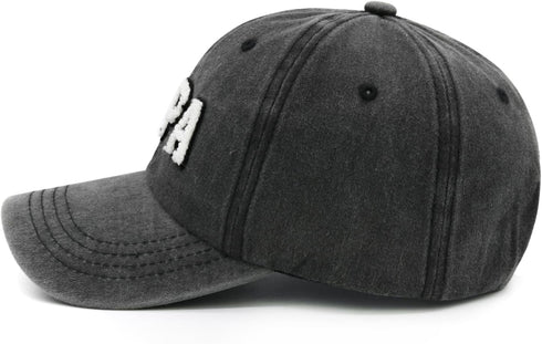 Mens PAPA Hat, Best Dad Ever Gifts from Daughter Wife, Washed Cotton Embroidered PAPA Baseball Cap Black...
