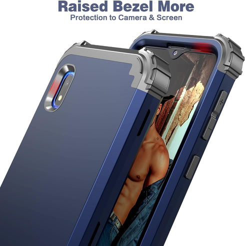 IDweel for Galaxy A10E Case with Tempered Glass Screen Protector, for Galaxy A10E, Hybrid 3 in 1 Shockproof Slim Heavy Duty Protection Hard PC Cov...