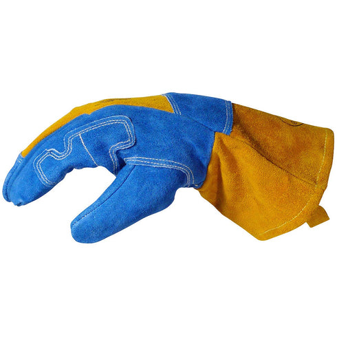 Caiman Premium Split Cowhide MIG/Stick Welding Gloves, Wool Lining, Kontour, Kevlar, Blue/Gold, Large (1512)...