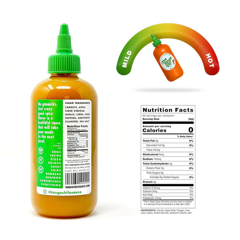 MILD Tango – Scotch Bonnet Carrot Hot Sauce – Mild Heat, Flavor First – Vegan, Gluten?Free, Clean Ingredients – 8 oz...