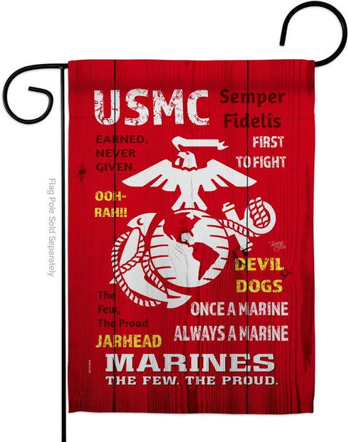 Breeze Decor USMC Armed Forces Marine Corps Semper Fi United State American Military Veteran Retire Official House Decoration Banner Small Yard Gi...