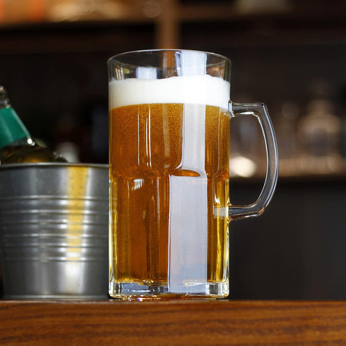 BaveL Style Extra Large Beer Mug 34 Ounce,Large Glass Mugs With Handle,One Liter German Beer Stein Super Mug (34 oz)...