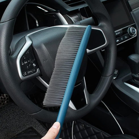 JSCARLIFE Deep Cleaning Soft Bristle Brush Dust Hand Broom for Couch, Counter Duster Bed Sheets Debris Cleaning Brush Cleaning, Brush Furniture wi...