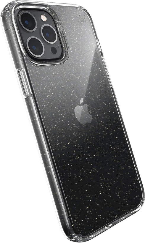 Speck Products Presidio Perfect-Clear + Glitter iPhone 12 Pro Max Case, Clear with Gold Glitter/Clear...